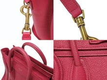 Load image into Gallery viewer, 極美品 CELINE セリーヌ ラゲージ ナノ ショッパーバッグ 2WAYバッグ U-AT-0129 レザー ピンク アンティークゴールド金具 中古 4b007873