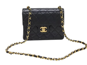 極美品 CHANEL シャネル ミニマトラッセ 17 Sフラップ Sチェーンショルダーバッグ A1900 0番台 ココマーク ラムスキン 中古 4b007874