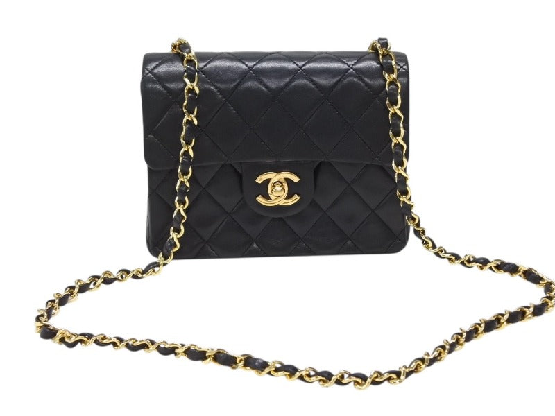 極美品 CHANEL シャネル ミニマトラッセ 17 Sフラップ Sチェーンショルダーバッグ A1900 0番台 ココマーク ラムスキン 中古 4b007874
