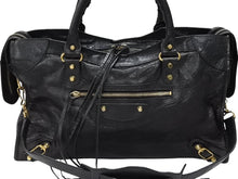 画像をギャラリービューアに読み込む, BALENCIAGA バレンシアガ ザシティ 2WAYバッグ ハンドバッグ ショルダーバッグ 115748 レザー ブラック ゴールド金具 美品 中古 4b007877