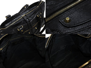 BALENCIAGA バレンシアガ ザシティ 2WAYバッグ ハンドバッグ ショルダーバッグ 115748 レザー ブラック ゴールド金具 美品 中古 4b007877