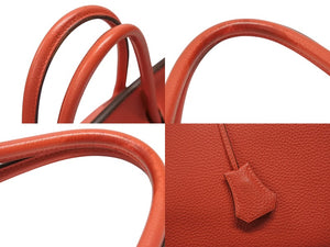 極美品 HERMES エルメス バーキン40 ハンドバッグ ◻︎R刻印 トゴ ルージュピヴォワンヌ シルバー金具 2014年 内縫い 中古 4b007882