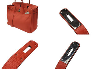極美品 HERMES エルメス バーキン40 ハンドバッグ ◻︎R刻印 トゴ ルージュピヴォワンヌ シルバー金具 2014年 内縫い 中古 4b007882
