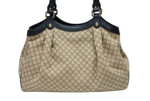 極美品 GUCCI グッチ ハンドバッグ トートバッグ ディアマンテ スーキー ベージュ キャンバス 211944 シルバー金具 中古 4b007883