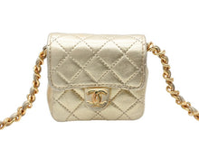 画像をギャラリービューアに読み込む, 極美品 CHANEL シャネル ミニミニ マトラッセ チェーンショルダーバッグ ポーチ ポシェット 1番台 ラムスキン シャンパンゴールド 中古 4b007891