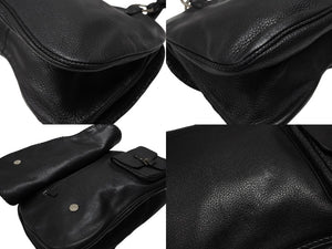 極美品 Christian Dior クリスチャンディオール ガウチョ レザーハンドバッグ 05-MA-0056 ブラック サドル ガリアーノ期 中古 4b007892