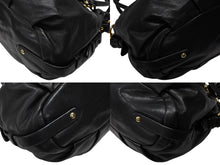 Load image into Gallery viewer, PRADA プラダ ギャザー 2WAYバッグ ハンドバッグ ショルダーバッグ カーフレザー ブラック ゴールド金具 美品 中古 4b007894