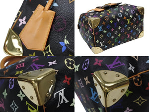 極美品 LOUIS VUITTON ルイヴィトン スピーディ30 ハンドバッグ M92642 モノグラム マルチカラー ブラック ゴールド金具 村上隆 中古 4b007898
