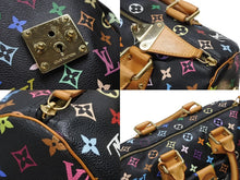 画像をギャラリービューアに読み込む, 極美品 LOUIS VUITTON ルイヴィトン スピーディ30 ハンドバッグ M92642 モノグラム マルチカラー ブラック ゴールド金具 村上隆 中古 4b007898