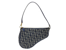 Load image into Gallery viewer, 極美品 Christian Dior クリスチャンディオール サドルポーチ アクセサリーポーチ MC 0071 ネイビー トロッター柄 ガリアーノ期 中古 4b007899