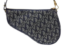 Load image into Gallery viewer, 極美品 Christian Dior クリスチャンディオール サドルポーチ アクセサリーポーチ MC 0071 ネイビー トロッター柄 ガリアーノ期 中古 4b007899