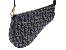 Load image into Gallery viewer, 極美品 Christian Dior クリスチャンディオール サドルポーチ アクセサリーポーチ MC 0071 ネイビー トロッター柄 ガリアーノ期 中古 4b007899