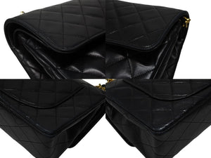CHANEL シャネル マトラッセ23 Wフラップ Wチェーンショルダーバッグ 1番台 ココマーク ラムスキン ブラック 美品 中古 4b007900