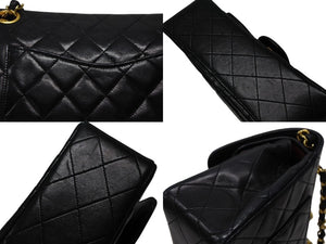 CHANEL シャネル マトラッセ23 Wフラップ Wチェーンショルダーバッグ 1番台 ココマーク ラムスキン ブラック 美品 中古 4b007900