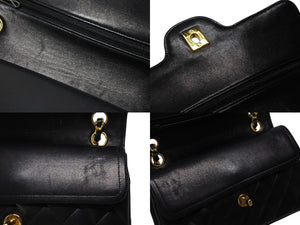 CHANEL シャネル マトラッセ23 Wフラップ Wチェーンショルダーバッグ 1番台 ココマーク ラムスキン ブラック 美品 中古 4b007900