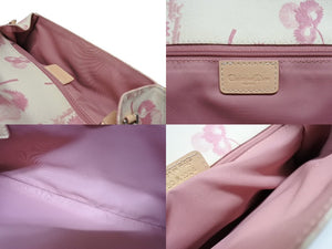CHRISTIAN DIOR クリスチャンディオール トロッターライン ショルダーバッグ BO A 1024 ホワイト ピンク シルバー金具 美品 中古 4b007902