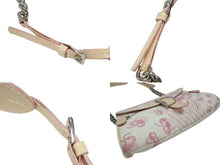 Load image into Gallery viewer, CHRISTIAN DIOR クリスチャンディオール トロッターライン ショルダーバッグ BO A 1024 ホワイト ピンク シルバー金具 美品 中古 4b007902