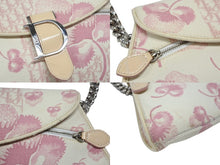 Load image into Gallery viewer, CHRISTIAN DIOR クリスチャンディオール トロッターライン ショルダーバッグ BO A 1024 ホワイト ピンク シルバー金具 美品 中古 4b007902