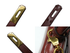 エルメス ケリー32 内縫い ルージュアッシュ ○Y刻印 カーフスキン ゴールド金具 ハンドバッグ 2WAY 美品 中古 4b007904