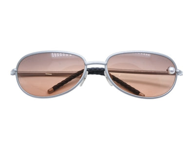 CHANEL シャネル サングラス アイウェア ココマーク フェイクパール メタル プラスチック シルバー ブラウン 美品 中古 4b007908