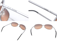 Load image into Gallery viewer, CHANEL シャネル サングラス アイウェア ココマーク フェイクパール メタル プラスチック シルバー ブラウン 美品 中古 4b007908