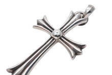 Load image into Gallery viewer, CHROME HEARTS クロムハーツ ラージクロス ベイル ネックレス 重量約41.3g STERLING刻印 スターリングシルバー 美品 中古 4b008908