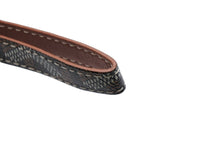 画像をギャラリービューアに読み込む, 極美品 GOYARD ゴヤールストラップ ヘリンボーン柄 フランス製 PVC レザー ブラック ブラウン シルバー金具 中古 4b007931