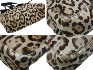 FENDI フェンディ ハンドバッグ 26572 ジャガーパターン ハラコ レザー ブラウン ベージュ ブラック シルバー金具 美品 中古 4b007937