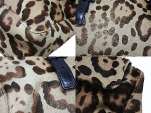 FENDI フェンディ ハンドバッグ 26572 ジャガーパターン ハラコ レザー ブラウン ベージュ ブラック シルバー金具 美品 中古 4b007937
