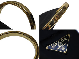 PRADA プラダ ハンドバッグ ワンハンドル トライアングル ロゴ ナイロン ゴールド金具 黒 ブラック 美品 中古 4b007952