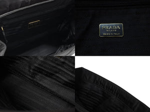 PRADA プラダ ハンドバッグ ワンハンドル トライアングル ロゴ ナイロン ゴールド金具 黒 ブラック 美品 中古 4b007952