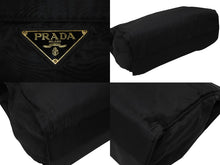 Load image into Gallery viewer, PRADA プラダ ハンドバッグ 33 トライアングルロゴ シングルメタルハンドル イタリア製 ナイロン ブラック ゴールド金具 美品 中古 4b007953