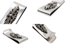 Load image into Gallery viewer, 極美品 CHROME HEARTS クロムハーツ スモール ラージフローラルクロス マネークリップ 重量93.8g シルバー925 中古 4b007965