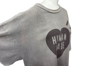 HUMAN MADE ヒューマンメイド Plant Dyed T-Shirt #2 半袖Tシャツ HEART ハート チャコール サイズ2XL 良品 中古 4b007976
