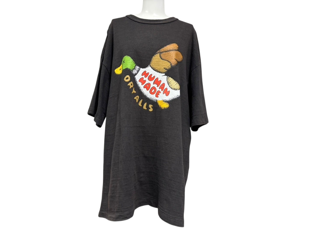 HUMAN MADE x KAWS ヒューマンメイド カウズ 21SS オンラインストア限定 ダック プリント T-SHIRT #2 ブラック サイズ2XL 美品 中古 4b007977