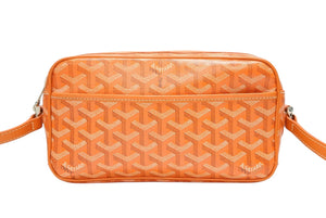 極美品 GOYARD ゴヤール カップヴェールPM ショルダーバッグ オレンジ PVC レザー シルバー金具 中古 4b008005