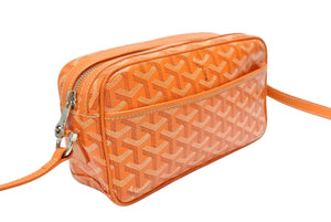 極美品 GOYARD ゴヤール カップヴェールPM ショルダーバッグ オレンジ PVC レザー シルバー金具 中古 4b008005
