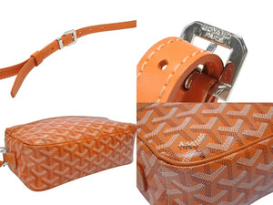 極美品 GOYARD ゴヤール カップヴェールPM ショルダーバッグ オレンジ PVC レザー シルバー金具 中古 4b008005