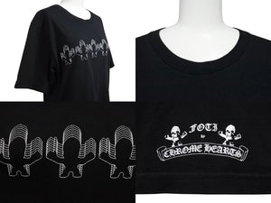 CHROME HEARTS クロムハーツ FOTI フォティ フロントロゴプリント 半袖Ｔシャツ ブラック コットン 美品 中古 4b008038