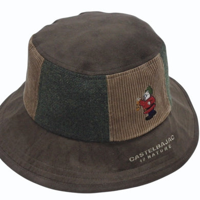 CASTELBAJAC +2 NATURE カステルジャック ナチュール バケットハット ポリエステル コットン ウール ブラウン カーキ サイズ4 美品 中古 4b008043