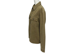 CHROME HEARTS クロムハーツ WORK DOG SHIRTS ワークドッグ シャツ ジャケット クロスボール ヘリンボーン ブラウン サイズS 美品 中古 4b008045