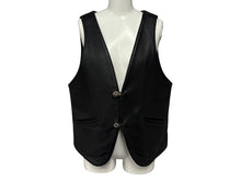 Load image into Gallery viewer, CHROME HEARTS New 2B Leather Vest, Size L, Cross Ball Button, Black, Excellent Condition, Pre-owned, 4b008047 