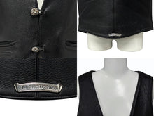 Load image into Gallery viewer, CHROME HEARTS New 2B Leather Vest, Size L, Cross Ball Button, Black, Excellent Condition, Pre-owned, 4b008047 