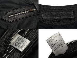 CHROME HEARTS New 2B Leather Vest, Size L, Cross Ball Button, Black, Excellent Condition, Pre-owned, 4b008047 