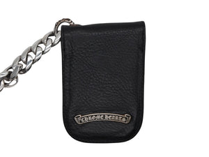 極美品 CHROME HEARTS クロムハーツ キーケース キーリング 1クリップ クラシックチェーン レザー シルバー925 中古 4b008048