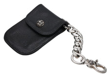 Load image into Gallery viewer, 極美品 CHROME HEARTS クロムハーツ キーケース キーリング 1クリップ クラシックチェーン レザー シルバー925 中古 4b008048