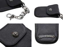 Load image into Gallery viewer, 極美品 CHROME HEARTS クロムハーツ キーケース キーリング 1クリップ クラシックチェーン レザー シルバー925 中古 4b008048