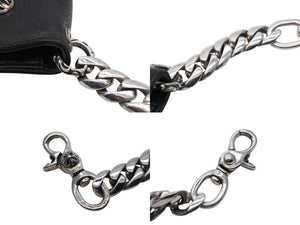極美品 CHROME HEARTS クロムハーツ キーケース キーリング 1クリップ クラシックチェーン レザー シルバー925 中古 4b008048