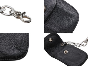 極美品 CHROME HEARTS クロムハーツ キーケース キーリング 1クリップ クラシックチェーン レザー シルバー925 中古 4b008048