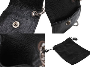 極美品 CHROME HEARTS クロムハーツ キーケース キーリング 1クリップ クラシックチェーン レザー シルバー925 中古 4b008048